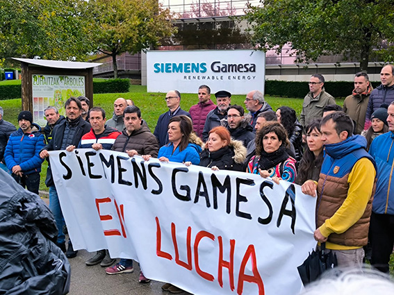 Los sindicatos denuncian el riesgo real de destrucción del empleo en Siemens Gamesa
