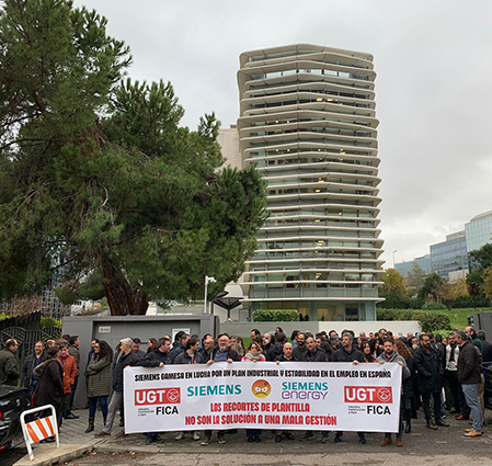 La Sección Sindical Estatal de UGT FICA en Siemens Gamesa advierte de grandes movilizaciones en España