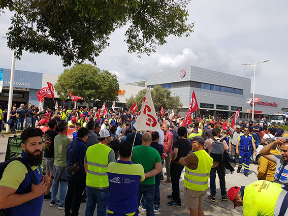 Éxito rotundo de la huelga del metal de Pontevedra
