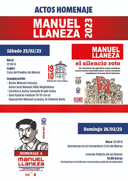Actos de homenaje a Manuel Llaneza este fin de semana en Mieres