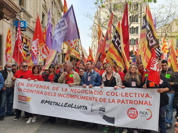 UGT FICA Catalunya se moviliza en defensa del cumplimiento del Convenio del Metal de Barcelona