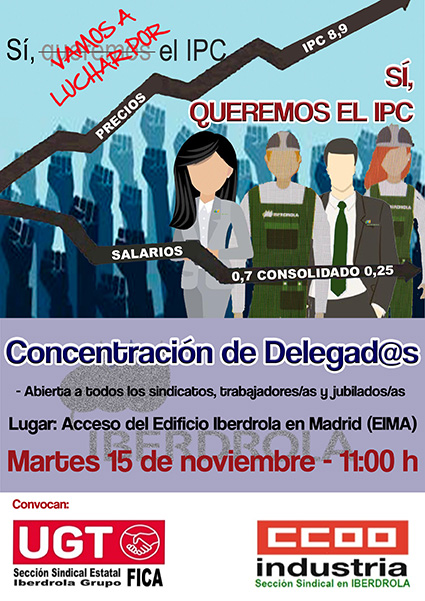 Concentración de delegados y delegadas de Iberdrola contra la pérdida de poder adquisitivo
