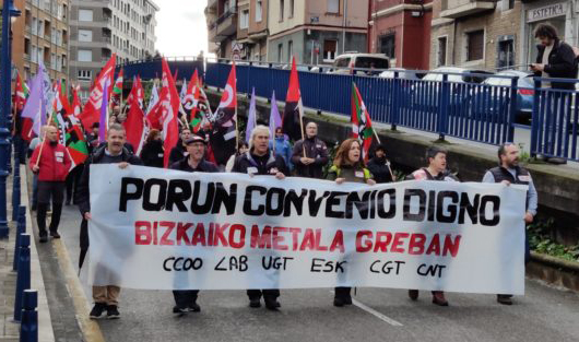 Amplio seguimiento en la primera jornada de la convocatoria de una semana de huelga en el Metal de Bizkaia