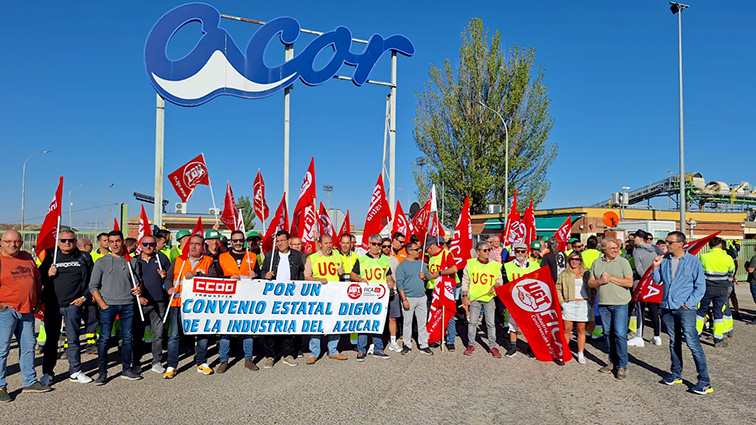 UGT FICA y CCOO convocan huelga en las industrias del azúcar y de las levaduras