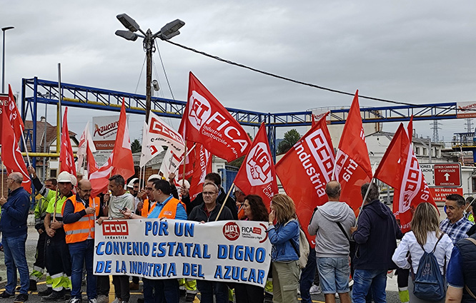 Apoyo masivo a la concentración de trabajadores de AB Azucarera de Miranda de Ebro