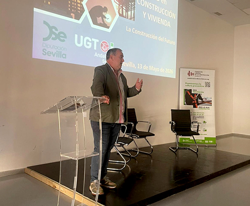 Sergio Estela interviene en la jornada "La construcción del futuro", organizada por UGT FICA Sevilla