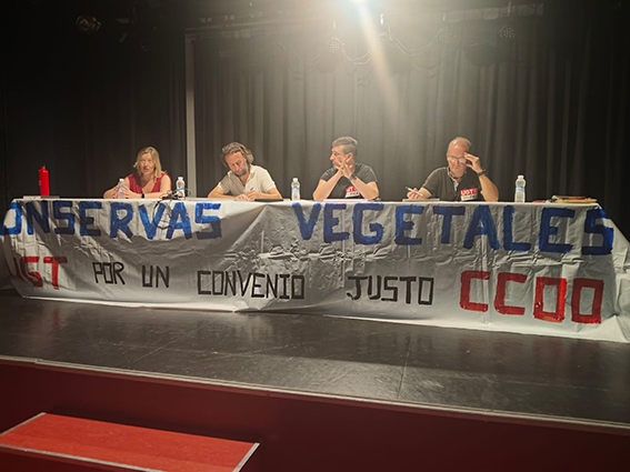 UGT FICA y CCOO celebran una asamblea informativa en Navarra para denunciar el bloqueo en la negociación del Convenio Estatal de Conservas Vegetales