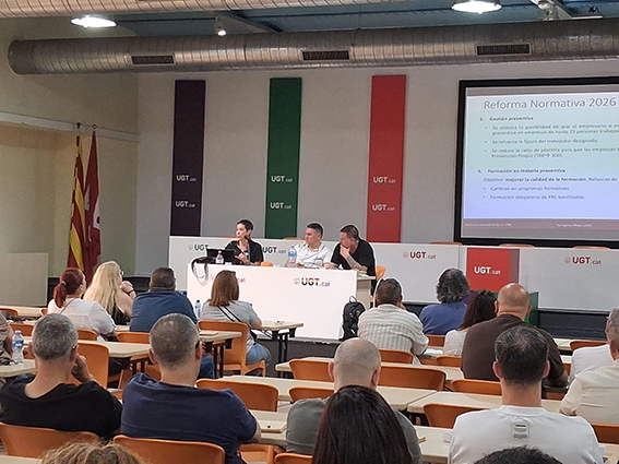 UGT FICA participa en una Jornada sobre coeficientes reductores y salud laboral en Barcelona